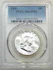 1954 P Franklin Half Dollar PCGS MS64FBL Frosty White FULL BELL LINES PQ #S298D