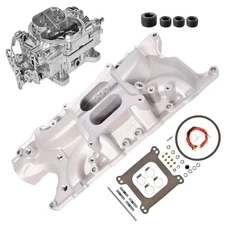 8124 Street Warrior Intake Manifold & 4 Barrel Carburetor Fits Ford Small Block