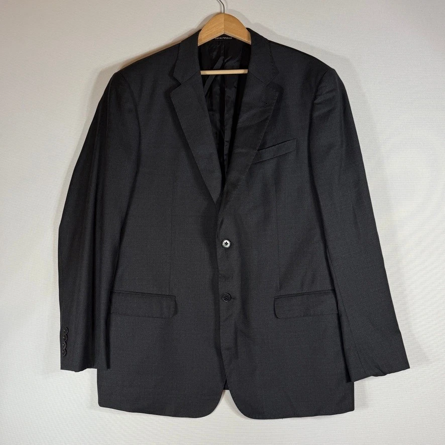 NEW Emporio Armani Mens 56 Long EU 46 US G Line Super 130s Gray Blazer Jacket - Image 2 of 4