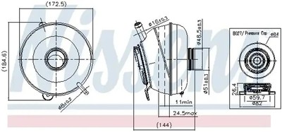 Ausgleichsbehälter, Kühlmittel Kunststoff 996251 NISSENS für LAND ROVER