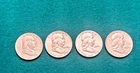 Lot Of 4 Franklin Half Dollars – 1951-S, 1952-S, 1953-S,  1954– 90% Silver