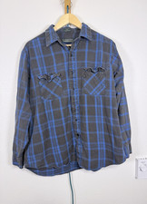 Vintage 1987 Levi s Sutter Creek WPL 423 Flannel Shirt XL Blue Charcoal Plaid