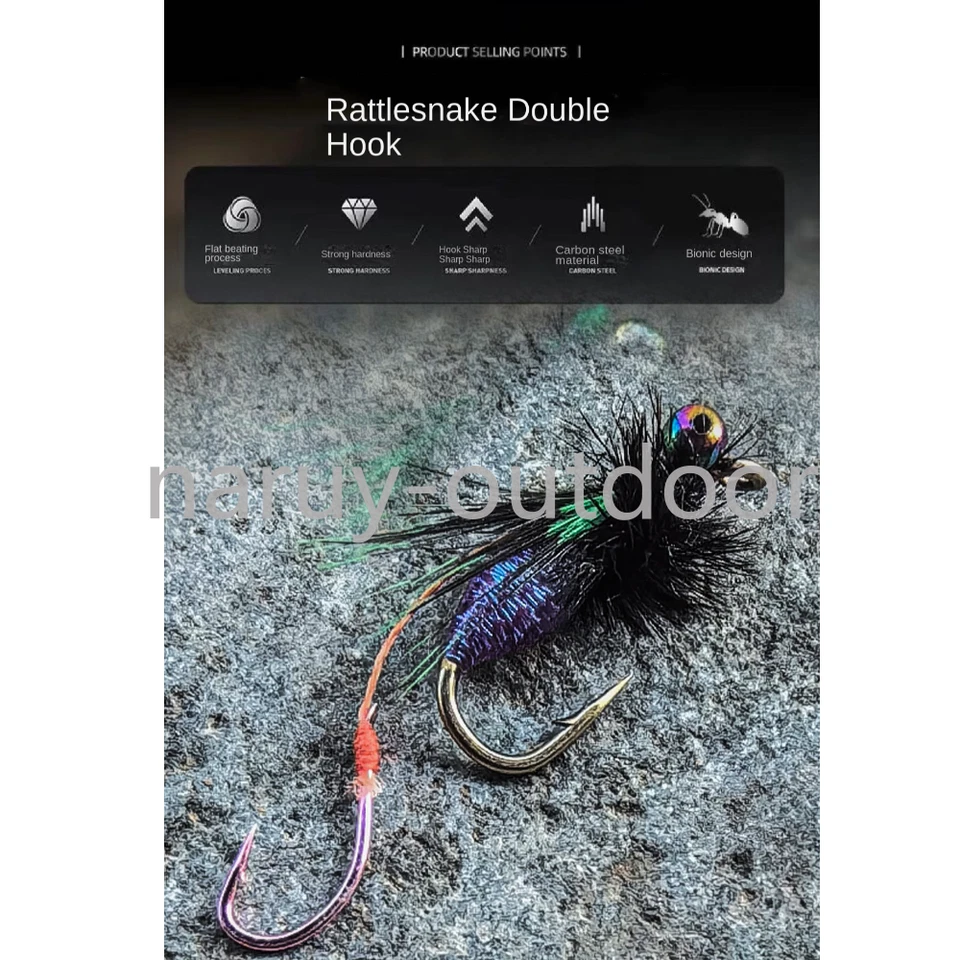 10 Stück Fliegenfischen Köder Eintagsfliegen Nymphen Fliegen für Barsch... - Bild 3 von 4