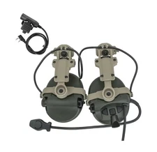 CombatGear Hearing Protection Earmuffs Communication Headset w/ ARC Rail Adapter