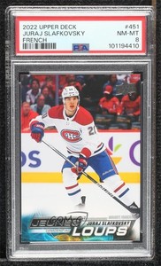 2022 Upper Deck Series 2 Young Guns French Juraj Slafkovsky #451 PSA 8 Rookie RC