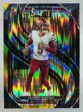 2024 Panini Select Jayden Daniels Premier Black and Gold Prizm Shock #112 Rookie