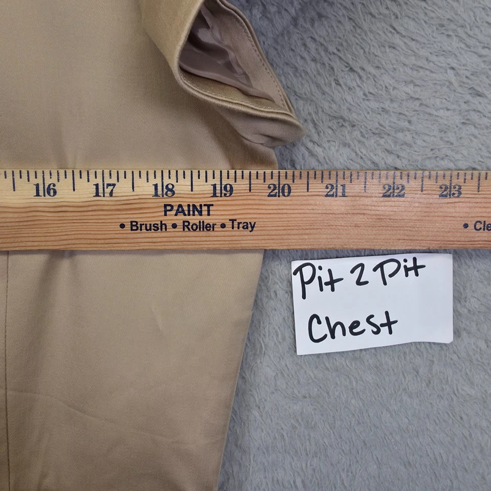 Liz Claiborne Shirt Dress Womens 14 Khaki Button Belted Preppy Office Capsule - Image 3 of 4