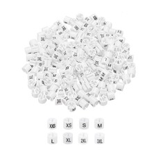 Clothes Hanger Marker XXS/XS/S/M/L/XL/2XL/3XL Size Tag Fit 3mm Rod White for ...