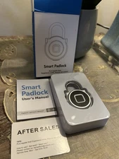 Fingerprint Padlock, Smart Lock with Keyless, Silver