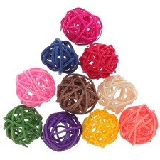 10 Pcs Colorful Wicker Rattan Balls Toys Bird Cage Chew for Parrots