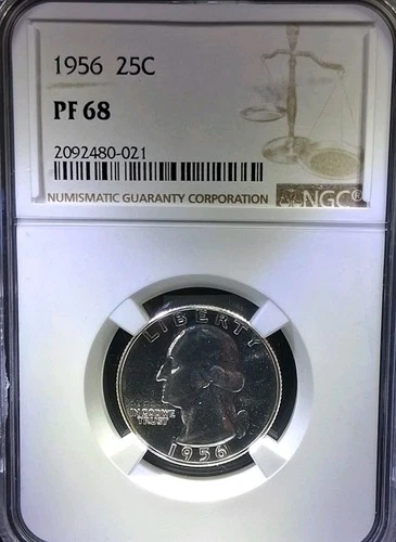 1956 25C Washington Quarter NGC PF68 90% Silver