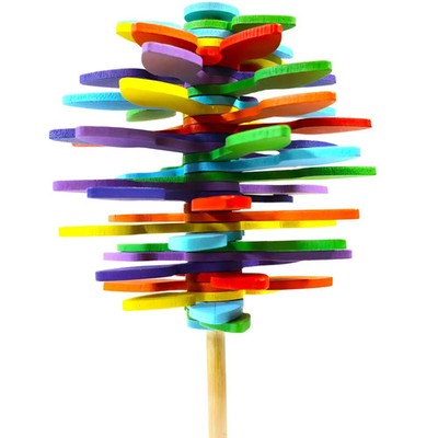 Rainbow Leaf Lollipop Fidget Spinner Toy - Wonderland Workshop - (Colorful Wood
