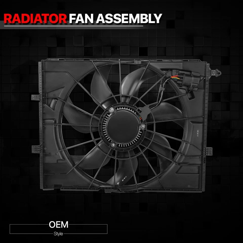 Conjunto de ventilador de radiador estilo OE para 16-21 Mercedes-Benz E300/E400/E450/GLC300 Foto 2 de 4