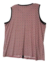 womens Liz Claiborne Split Crew Neck Sleeveless Knit Embellished Blouse Size XL
