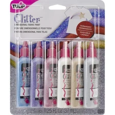 I Love To Create Tulip Dimensional Fabric Paints 1.25oz 6/Pkg-Glitter