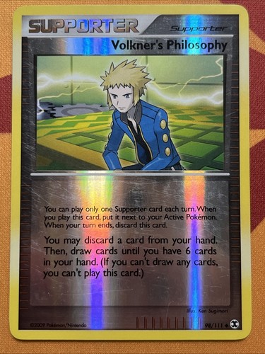 Pokemon Card - Volkner's Philosophy - Reverse Holo (98/111) Rising Rivals *LP*