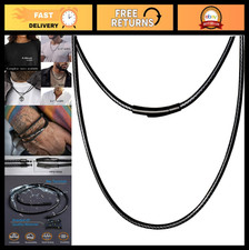 Waterproof Braided Leather Chain Cord Necklace - 2/3/4/5MM Width, Stainless Stee