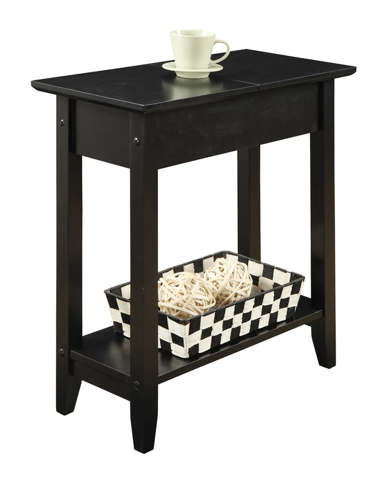 Convenience Concepts American Heritage Flip Top End Table, Black - Image 4 of 4
