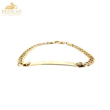 8" Curb Link ID Bracelet in 14K Yellow Gold PBR114740