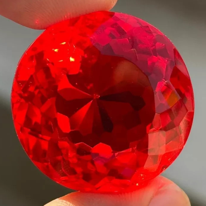 AAA+ Large Red Ruby 76.60 Ct. Round Cut Loose Gemstone Gift for Women ...