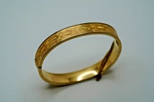 1920's Krementz & Company Engraved 10K Gold Filled Bangle Bracelet JB34
