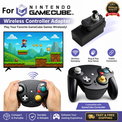 Wireless Game Controller W/ Adapter For Original Nintendo Gamecube Retro GC NGC