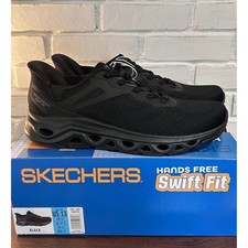 NWT Skechers Mens Hands Free Swift Fit Glide-Step Black Sneakers BLK Size 13