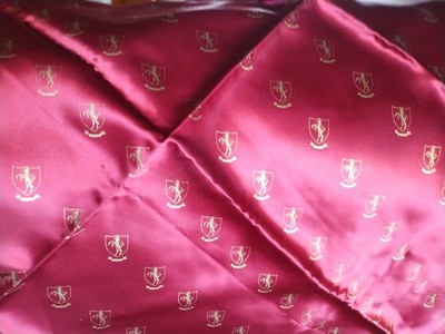 Pure Silk Red Prancing Horse Emblem Scarf 80x77