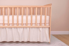 Ruffled Crib Bed Skirt, Baby Crib Skirt Girl, 52"X28" with 15" Drop Nursery