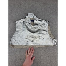 Thierry Mugler Silver Metallic Lamb Leather Yoke Cropped Vest High Neck IT 42