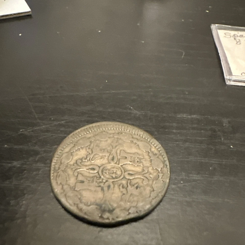 Large 1820 Spanish 8 Maravedis King Ferdinand VII Full Date Nice Details - Image 3 of 4