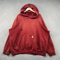 Vintage Carhartt Hoodie Mens XXL Red Hooded Sweatshirt Jacket 90s Y2K USA Work