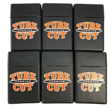 6 Gambler Tube Cut King Size Cigarette Case Hard Flip Top Strong Heavy Duty Box