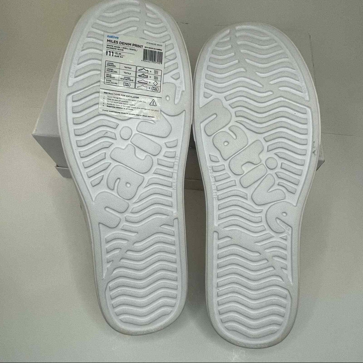 Native Men's White Miles Denim Print size 11