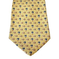 Tommy Hilfiger Men's Palm Tree and Fish Yellow Tie