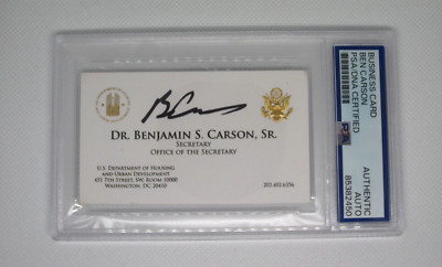 Dr Ben Carson Fmr. HUD Secretary signed autographed psa slabbed business card