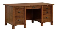 Amish Mission Craftsman Computer File Desk Springhill 64" Solid Wood