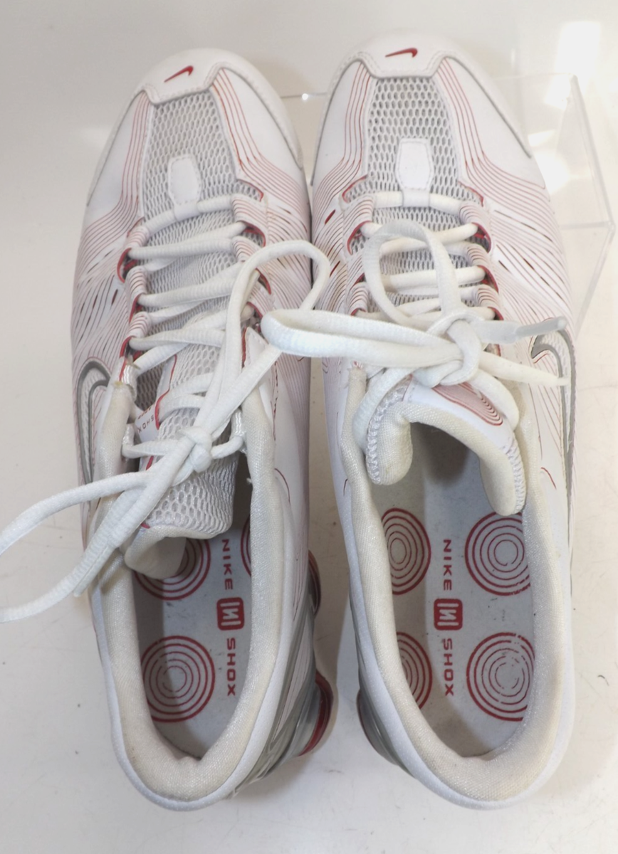 Nike Shox NZ Laser White & Red Pin stripe Running Shoe  display picture 3