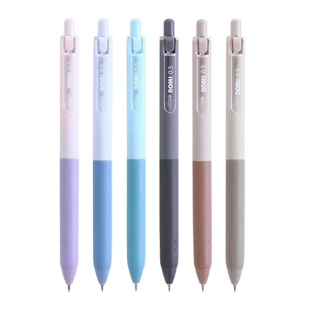 0.5mm Ink Pointed Pen Retractable Office Supplies 6Pcs Gel Pens