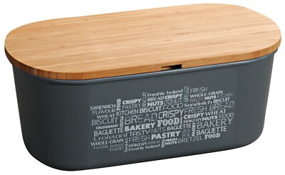 Kesper Brotkasten Melamin mit Deckel aus Bambus 34x14 x18 cm Brotbox  58501