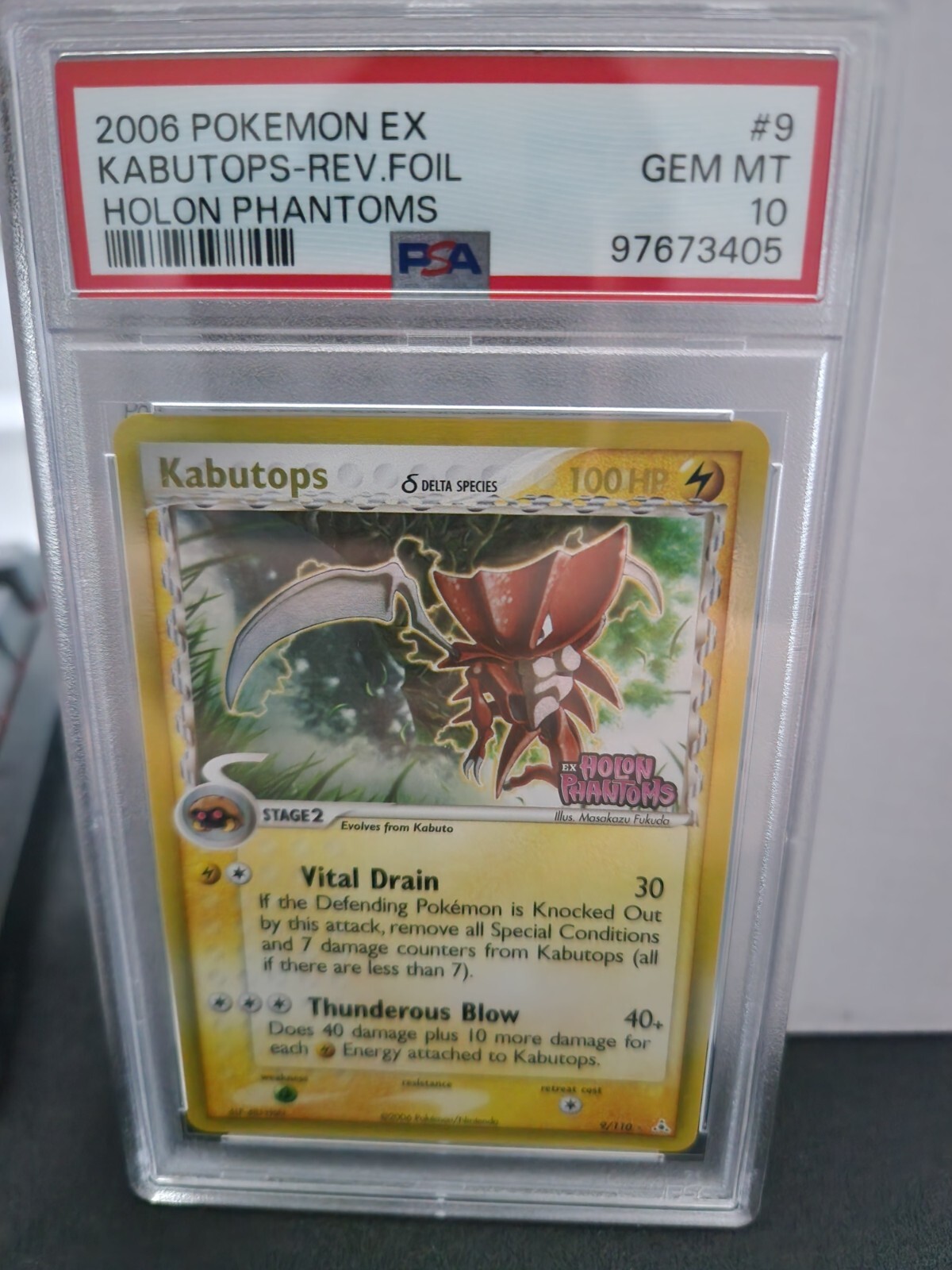 Kabutops Rev Foil 9/110 PSA 10 Stamped Holon Phantoms 2006 ENGLISH