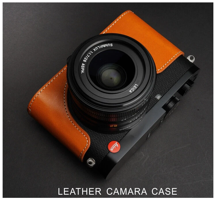 Genuine Leather Half Case Camera Body Case For Leica Q2 Q q-p Typ116 Handmade - Image 2 of 4