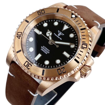 CUSN8 Solid Bronze Case Tandorio Black Dial NH35A PT5000 SUB Automatic Men Watch