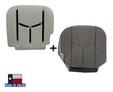 2003 - 2007 Chevy Silverado WT Dark Gray Cloth Driver Seat Cover & Cushion Foam