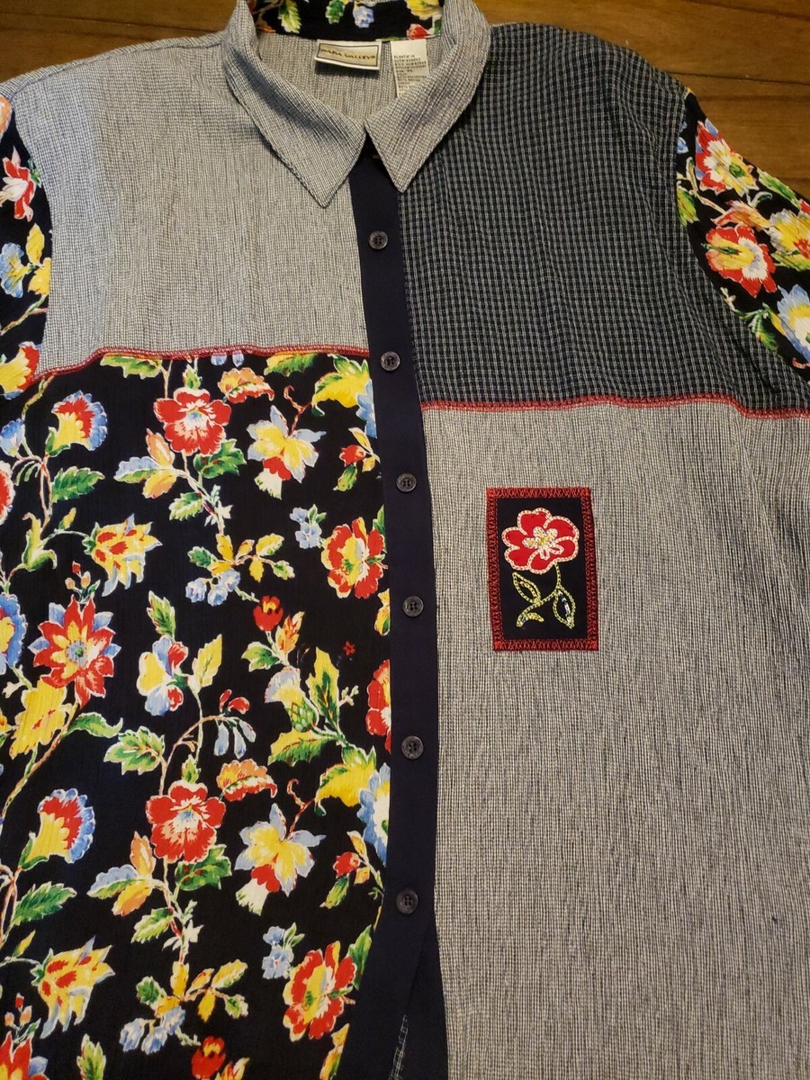 Napa Valley VTG patchwork Embroidered Embellished Button Up Shirt