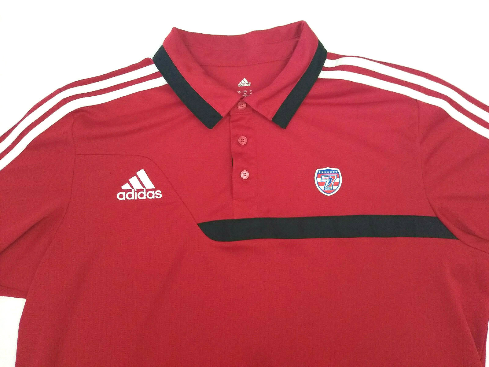 Adidas Men's Button Up Polo Shirt Rugby Sevens XL Red… Gem