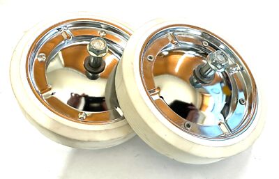 Pair 5.1'' Replacement Bicycle Training Wheels White Steel Cruiser BMX Bike NEW