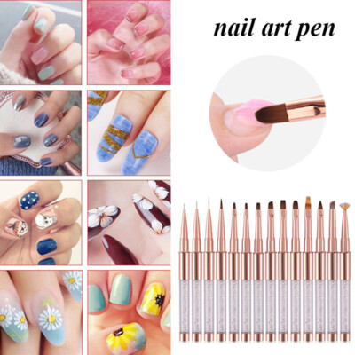 Nail Art Uv Gel Liner Zeichenpinsel Acryl Malstift Maniküre Zubehör ^ F