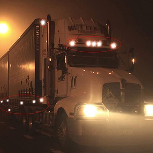10Pcs 12V LED Car Small Round Side Marker Light Lorry Button Lamp Off-Road White - Picture 12 of 12