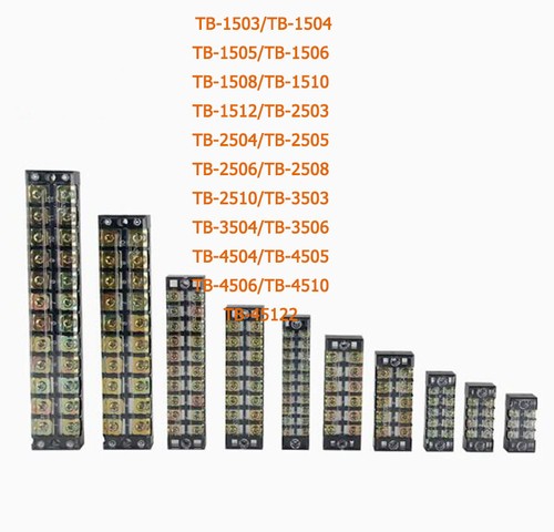 TB15/25/45A Fixed Terminal Block 3-12Way Junction Box Connector Screw Double Row - Picture 2 of 12